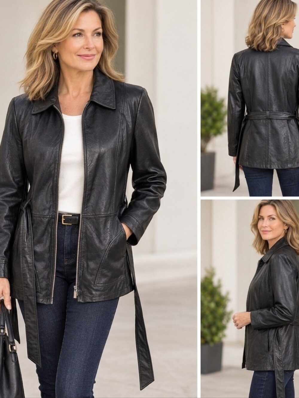 Vtg Wilsons Leather Jacket w/ Removable Thinsulate Ultra Liner Black  L